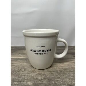 Starbucks Barista Series Coffee Mug Est. 1971‎ White Black Logo 2001 Logo Large
